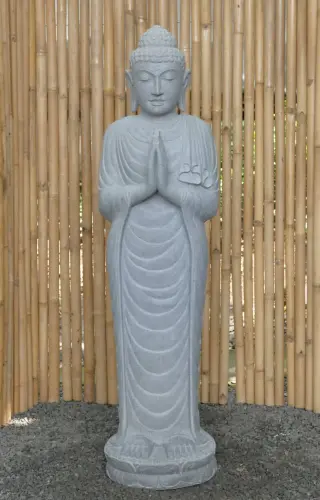 Product image of the product “Standing Buddha made of Riverstone, position Namaskara , H. 153cm. ”